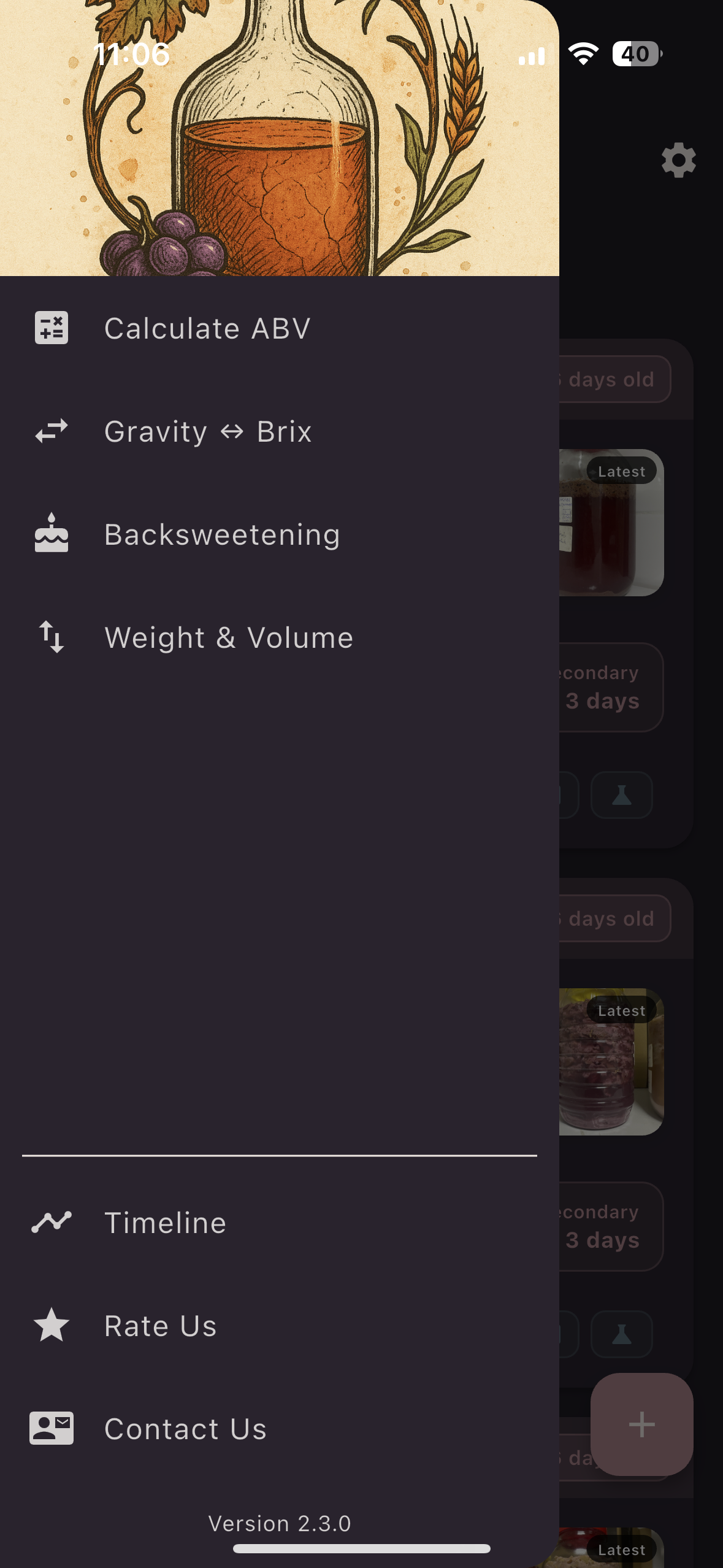 Fermolog app screenshot - Recording system