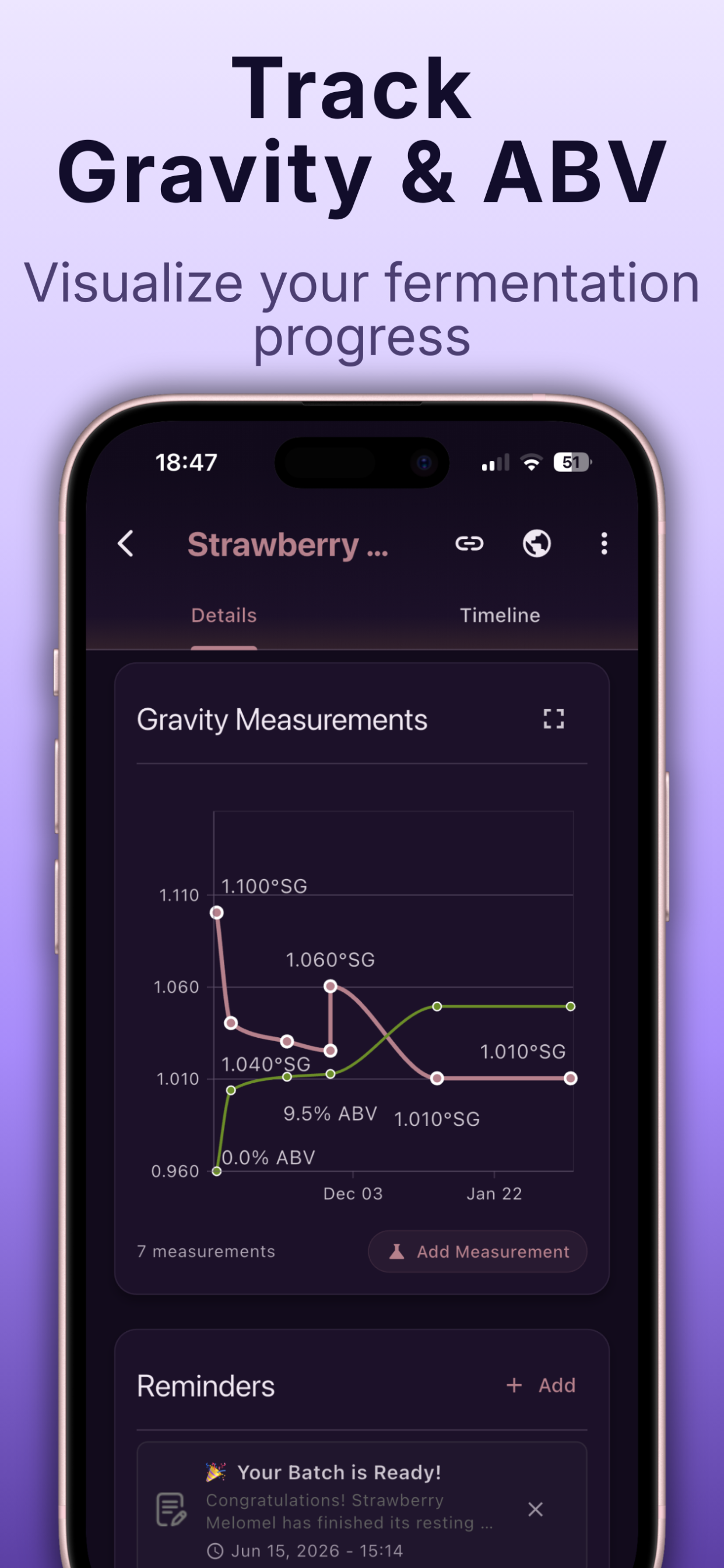 Fermolog app screenshot - Recording system
