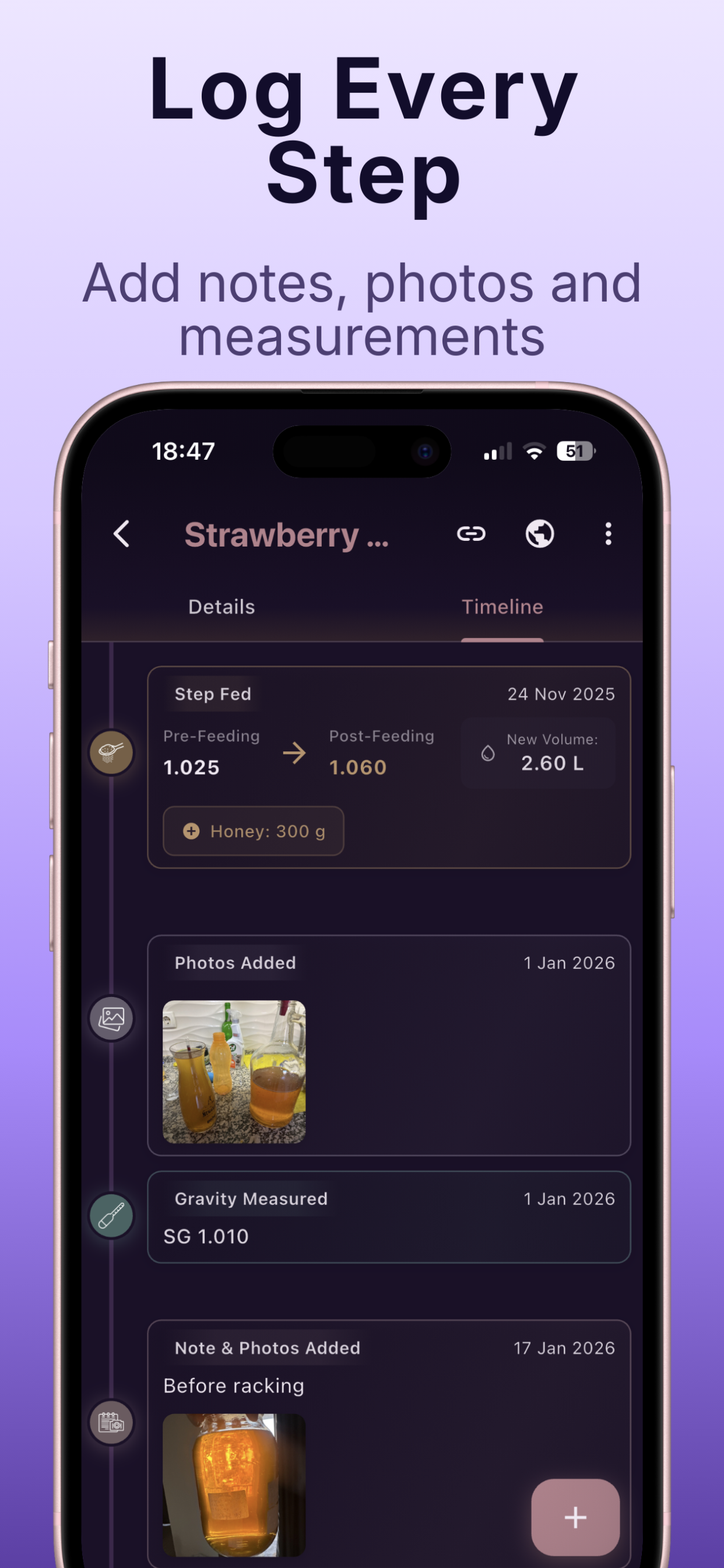 Fermolog app screenshot - Calculation tools