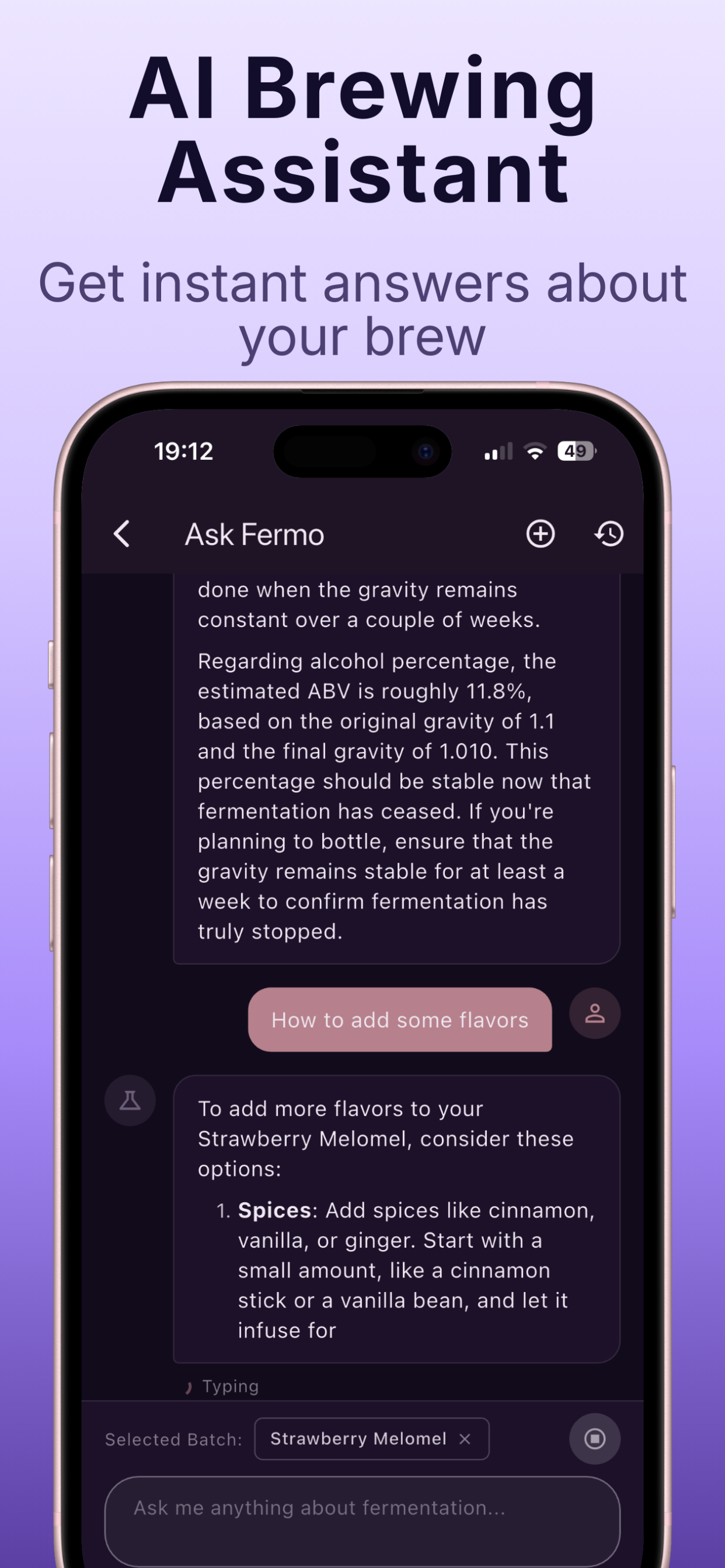 Fermolog app screenshot - Visual analysis